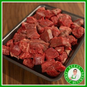 Buy a £10 tray of Diced Beef online from Reeds Family Butchers